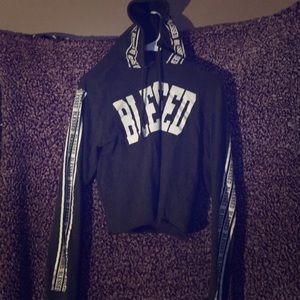 A long sleeve tee with hood